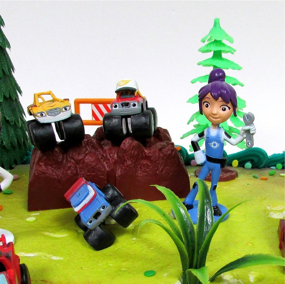 BLAZE and the Monster Machines 22 Piece CAKE Topper Set Featuring 12 Blaze Figures and Decorative Themed Accessories... N8