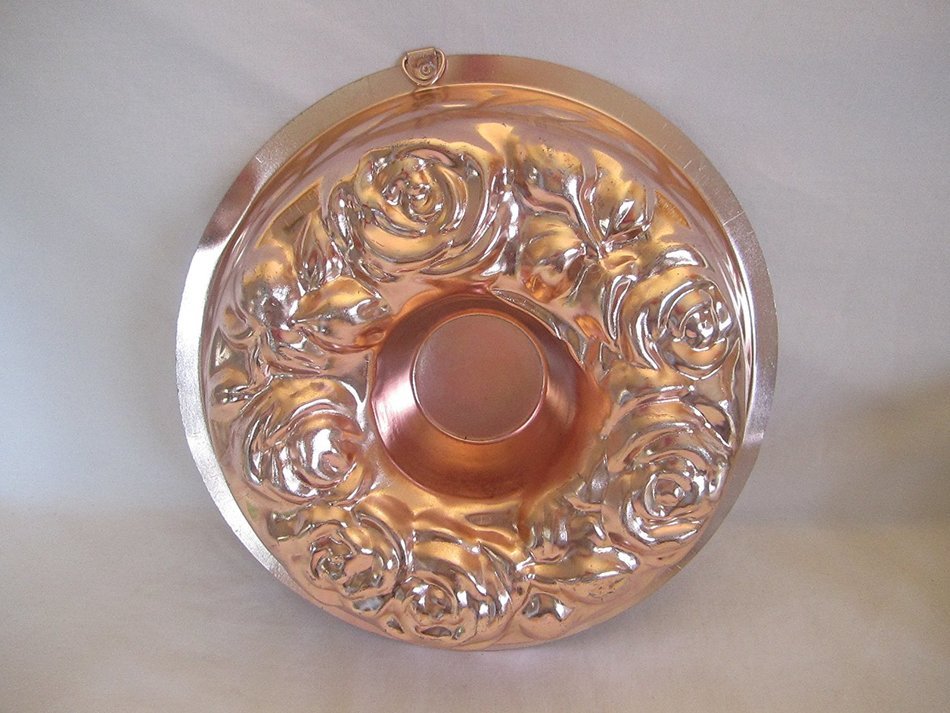 Vintage Anchor Hocking Aluminum Coppertone 5 Cup Ring Jell-o Mold - Bundt Cake Baking Pan N2