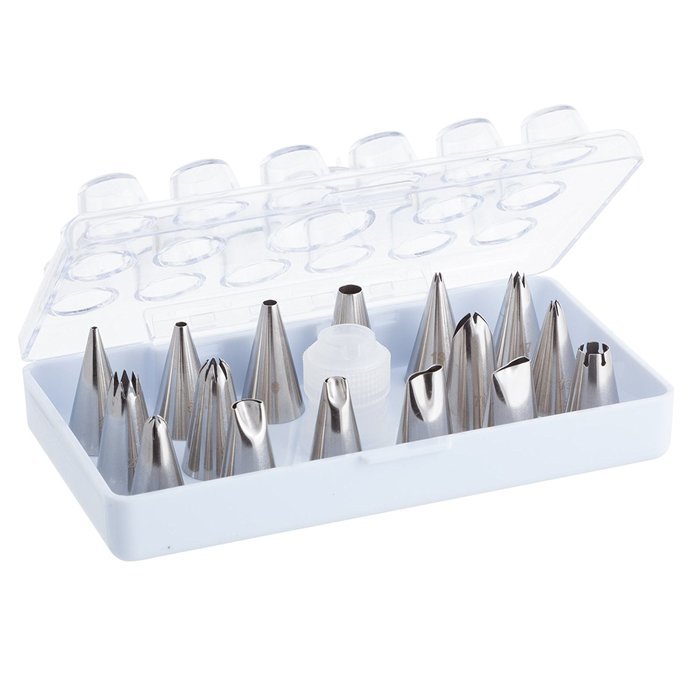 17-Piece Cake Decorating & Icing Tips. Kit Includes 16 Stainless Steel Tips, Coupler & Handy Storage Case. Piping... N3