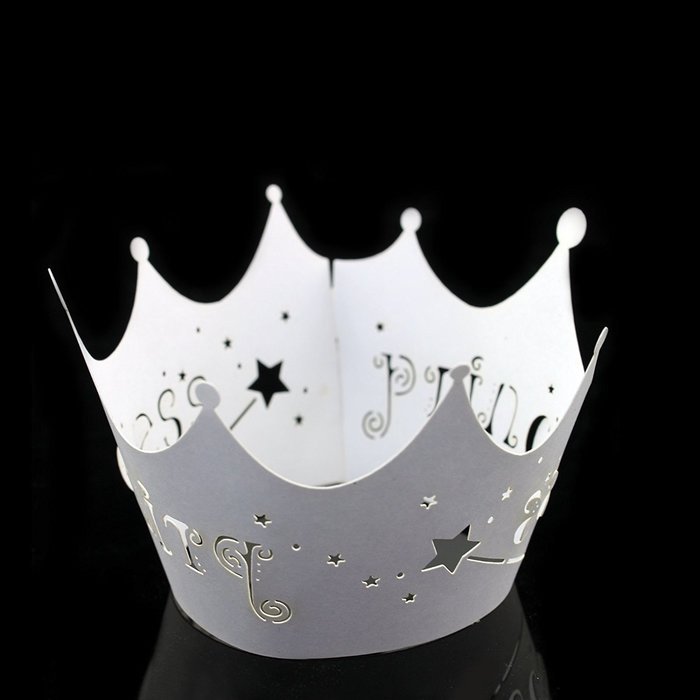 Bit Fly Princess Crown Baby Shower Birthday Party Laser Cut Celebration Decor Cupcake Wrapper Wraps Case (50pc... N19