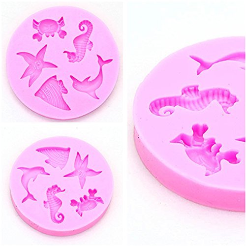 Sea Animal Silicone Mould Cake Decorating Sugarcraft Mold With Seahorse Shells N4
