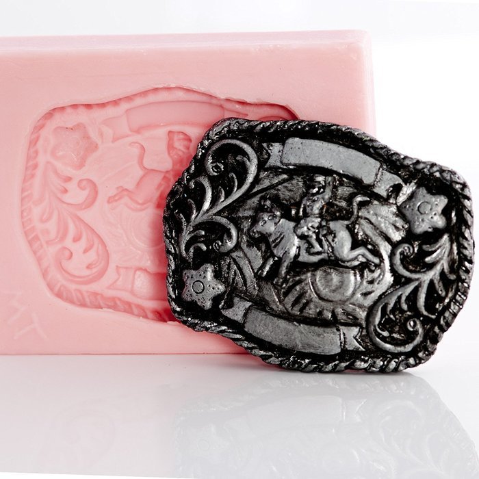 Cowboy Belt Buckle Silicone Mold Make Your Own Western Chocolate, Fondant, Candy, Soap, Resin, Clay, Wax, Flexible... N5