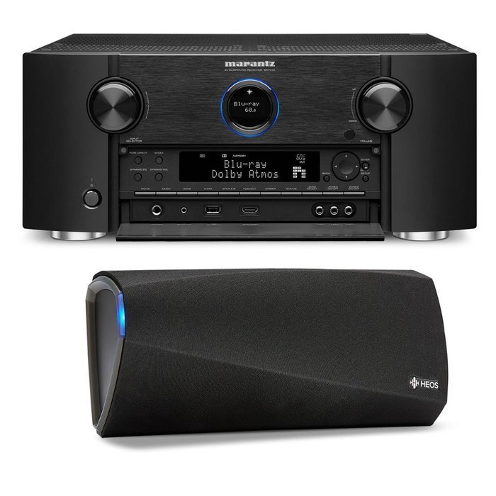 Marantz SR7011 9.2 Channel Full 4K Ultra HD AV Surround Receiver with Bluetooth and Wi-Fi with Denon HEOS 3 Dual-Driver... N6