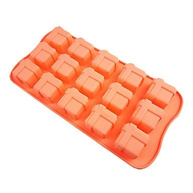 Sher Silicone 15 Holes Gift Boxes Shape Chocolate Tray for Festivals(Color Randoms) N2