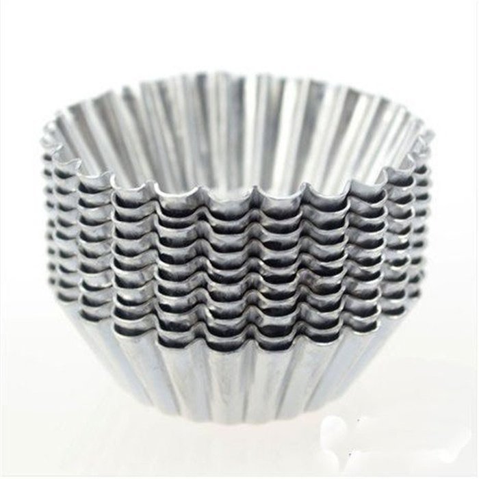 BUYBUYMALL 20pcs Egg Tart Aluminum Lined Mould Tin Baking Tool Cupcake Cake Cookie Molds