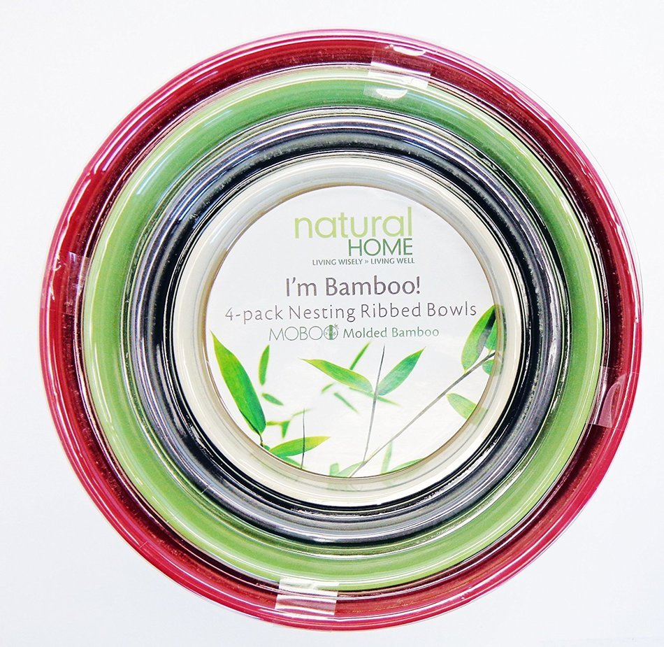 Natural Home MOBOO 4-Piece Stacking and Nesting Mixing Bowls