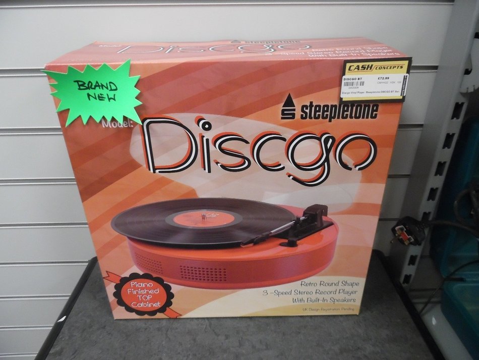 Steepletone Discgo Round Record Player Retro Nostalgic 3 Speed