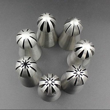 Sher 7Pcs DIY Cake Decorating Tools Russian Icing Piping Cream Pastry Nozzles Tips N2
