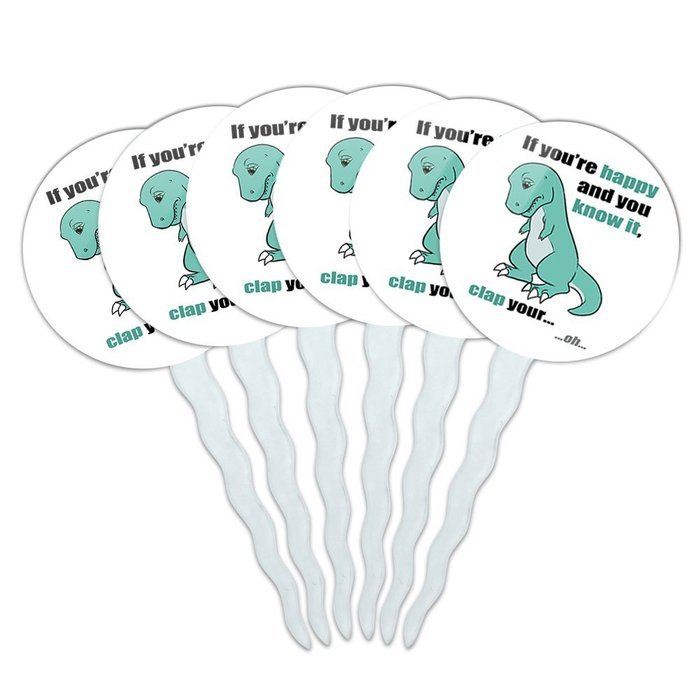 Set of 6 Cupcake Picks Toppers Decoration Funny Nerdy Mustache - Ninja Face Head N31