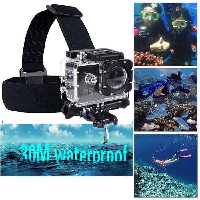 INTON 2.0-Inch waterproof WIFI HD 1080P Sports Camera(black）