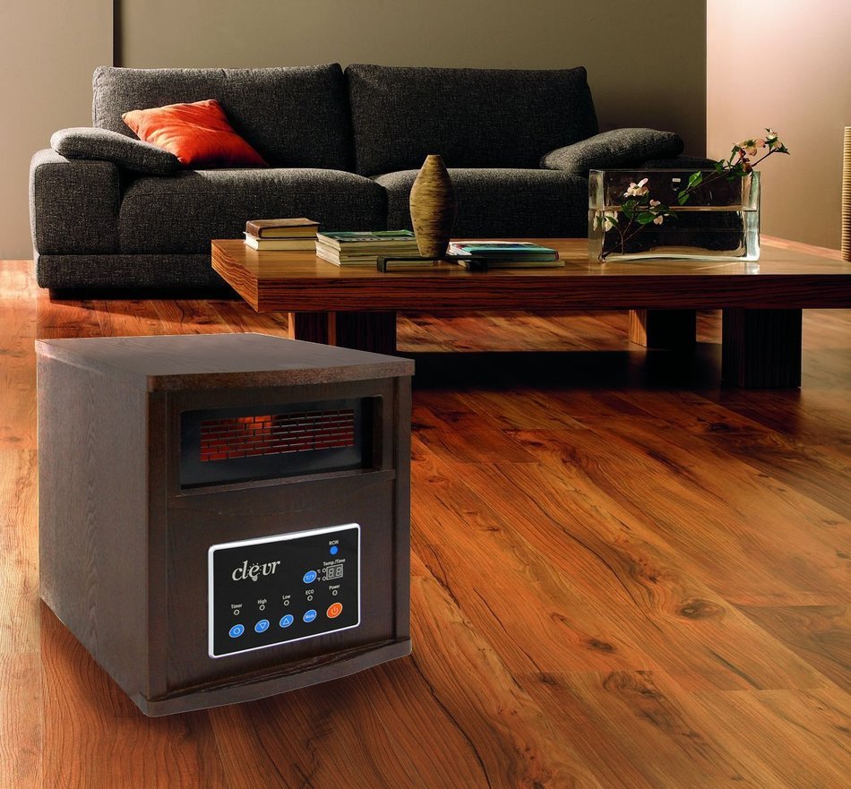 Clevr Portable Electric 1500w Infrared Heater Quartz Wood 1200 SQFT Fireplace N2