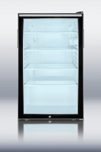 Summit SCR500BL7HHADA 20" All Refrigerator with 4.1 cu. ft. Capacity Glass Door Auto Defrost Adjustable Glass...