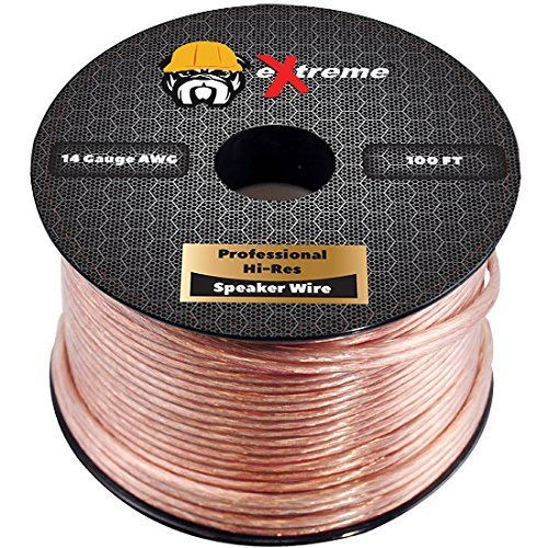 eXtreme Speaker Wire, 14AWG 2-Conductor Stranded Cable (100 Feet, Clear)
