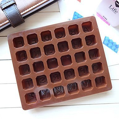 Sher Silicone 30 Holes English Words Chocolate Tray(Color Randoms)