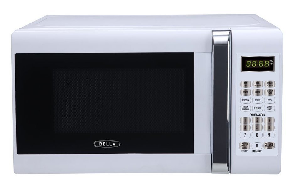 Bella 700-Watt Compact Microwave Oven, 0.7 Cubic Feet, White with Chrome N10