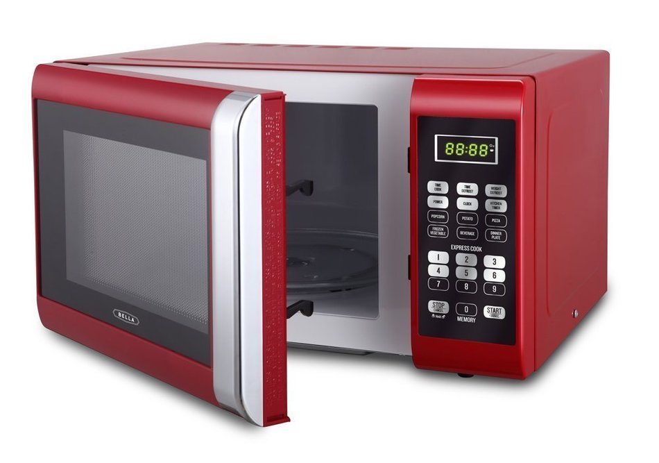 Bella 700-Watt Compact Microwave Oven, 0.7 Cubic Feet, White with Chrome N12