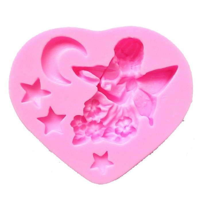 Wocuz W0064 Fairy Moon Stars Shape Silicone Candy Fondant Chocolate Accessory Mold Cake Decorating Mould N2
