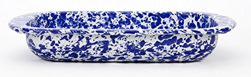 Roasting Pan Cookware Casserole Dish Baking Pan Blue Enamelware 12" x 9" x 2" by Golden Rabbit N2