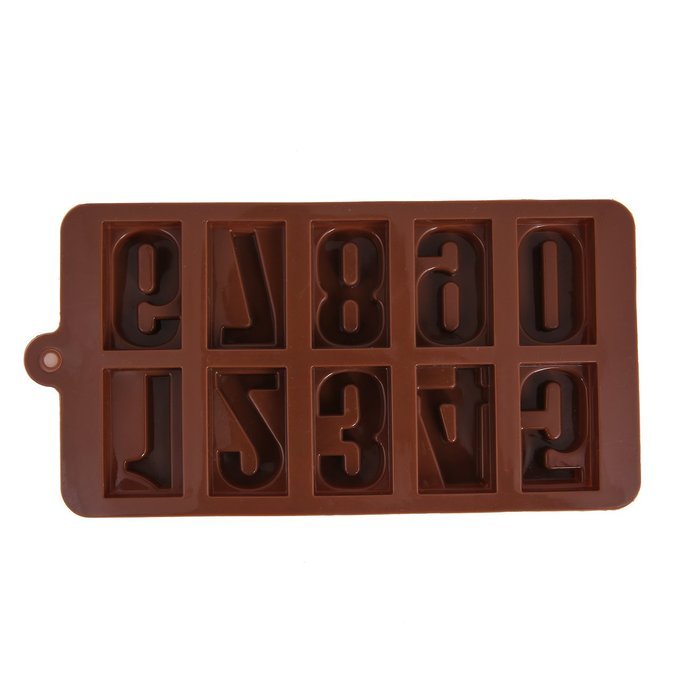 Crazy Egg 10-cavity Silicone Kids Entertaining and Educational Arabic Numbers Baking Mold