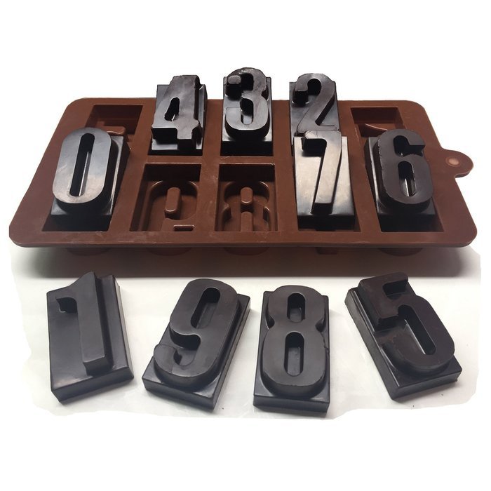 Crazy Egg 10-cavity Silicone Kids Entertaining and Educational Arabic Numbers Baking Mold N2