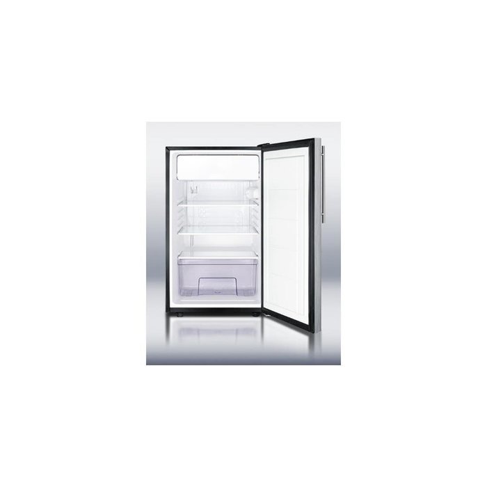 Summit CM421BLBISSHVADA 4.1 Cu. Ft. Stainless Steel Undercounter Compact Refrigerator
