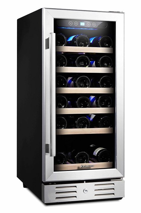 Kalamera 15'' Wine refrigerator 30 Bottle Built-in or Freestanding with Stainless Steel & Double-Layer Tempered... N2