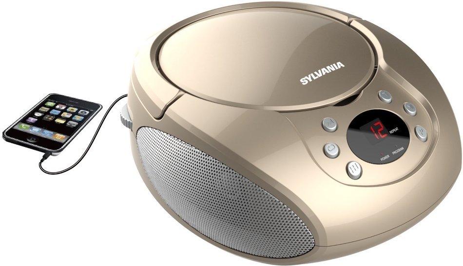 Sylvania Portable Cd Player & AM/FM Radio Tuner Mega Bass Reflex Boombox Sound System Plus 6ft Aux Cable to Connect... N4