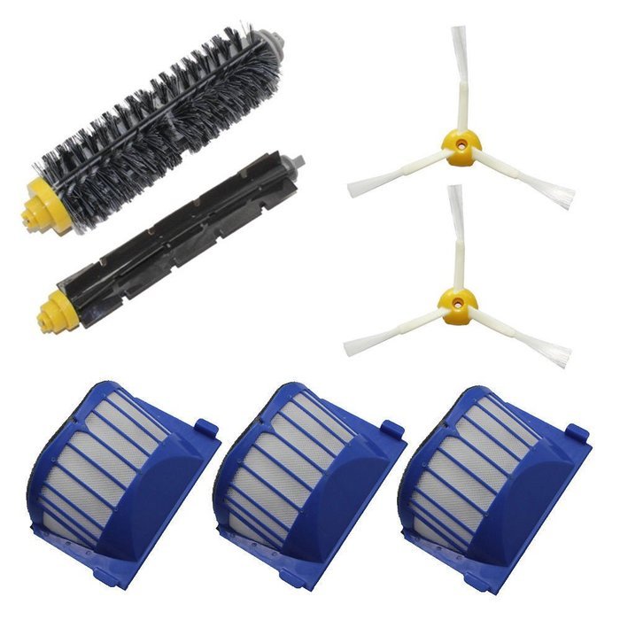 SHP-ZONE Aero Vac Filter & Bristle Brush & Flexible Beater Brush & 3-Armed Side Brush Pack Kit for iRobot Roomba...