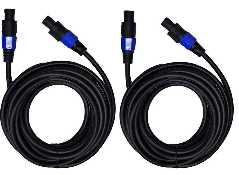 Ignite Pro 2x Speakon to Speakon 25 Ft. True 12 Gauge Wire AWG DJ/ Pro Audio Speaker Cable, Pair