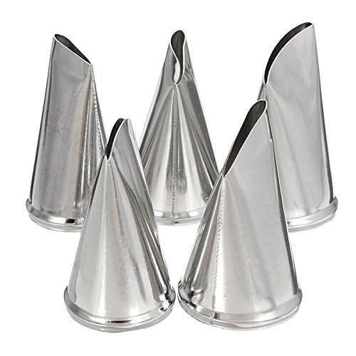 5pcs Petal Icing Nozzles Dessert Maker Stainless Steel Flower Piping Sugarcraft Cake Tools Tip Pastry Baking Fondant... N2