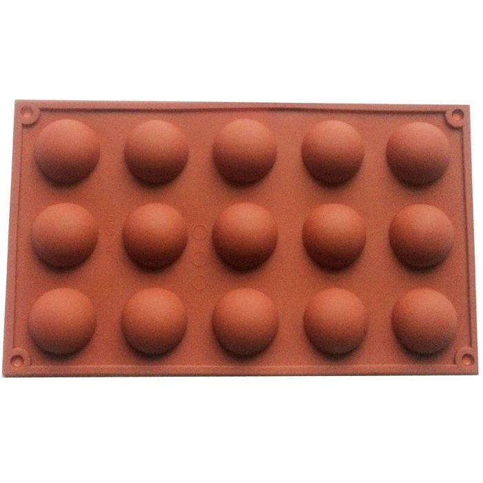 Funshowcase 15 Cavity Semi Sphere Half Round Dome Silicone Mold Chocolate Teacake Baking Tray N5