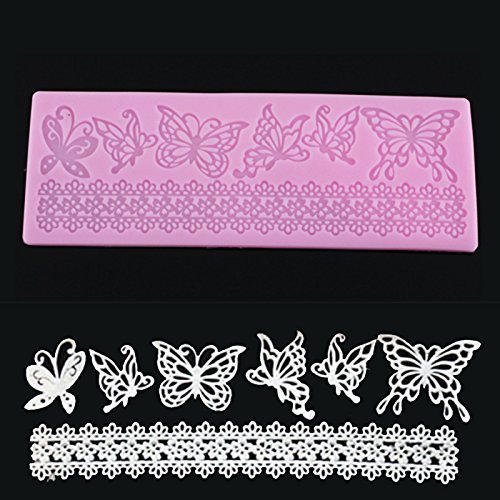 Genenic 3D Chocolate Fondant Sugarcraft Butterfly Lace Mould Cake Decorating Mold N2