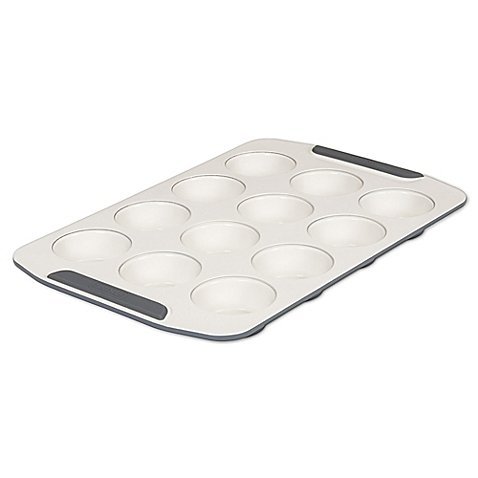 Viking Ceramic Coated 12-Cup Muffin Pan in Cream/Grey