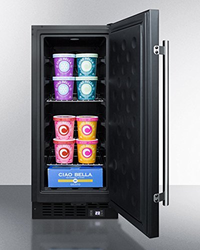 Summit SCFF1537B 15" Upright Freezer with 2.45 cu. ft. Capacity Factory Installed Lock Digital Thermostat LED...