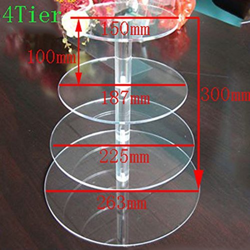 4 Tier Acrylic Round Cupcake Stand N9