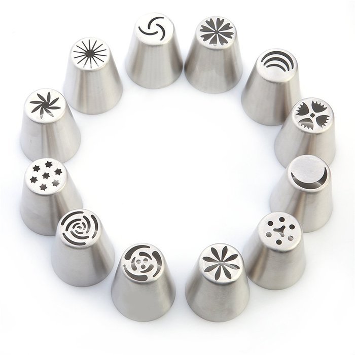 Tobete Cake Decorating Tips Kits Stainless Steel Sugar Craft Nozzle Piping Tips Icing Set Tools N8