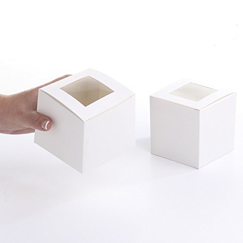 24 White Cupcake Boxes with Window for Weddings, Parties, and Everyday Events N2