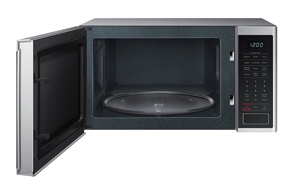 Samsung MS11K3000AS 1.1 cu. ft. Countertop Microwave with Ceramic Enamel Interior, Silver N2