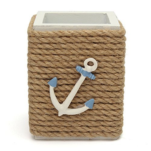 Mediterranean Style Pen Holder Pen Pot Container Multifunction Storage Box Home Office Desktop Decor Wood Crafts N3