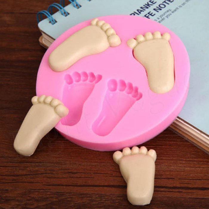 uxcell Lovely Baby Feet Fondant Mold Wedding Cake Mould Decoration Baking Tool N6