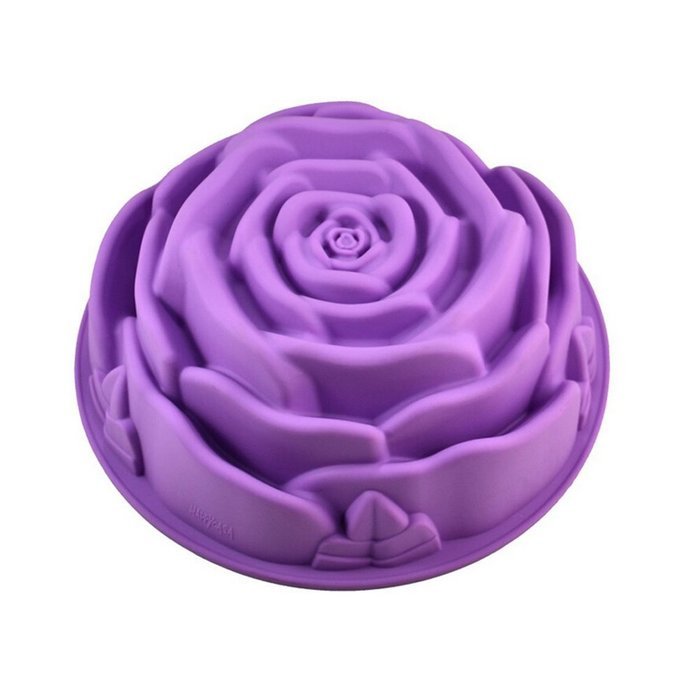 Yunko 9" Rose Flower Birthday Cake Bread Tart Flan Silicone Baking Mould Tin Bakeware N3