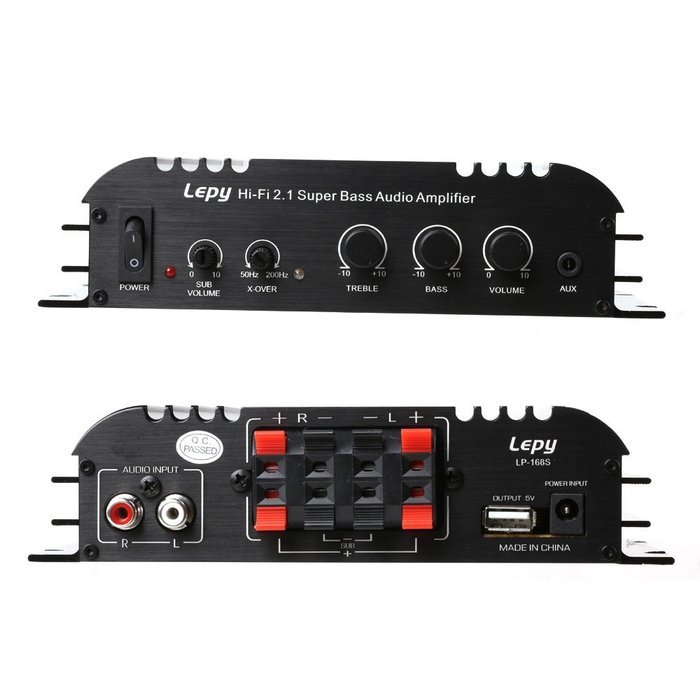 LYWS HI-FI Audio Stereo 2.1 Channel Power Amplifier 40W x2 + 68W x 1RMS With Adapter LP-168S N9