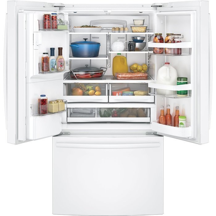 GE GFE28GGKWW 36" Freestanding French-door Refrigerator with 27.8 Cu. Ft. Capacity, in White N3