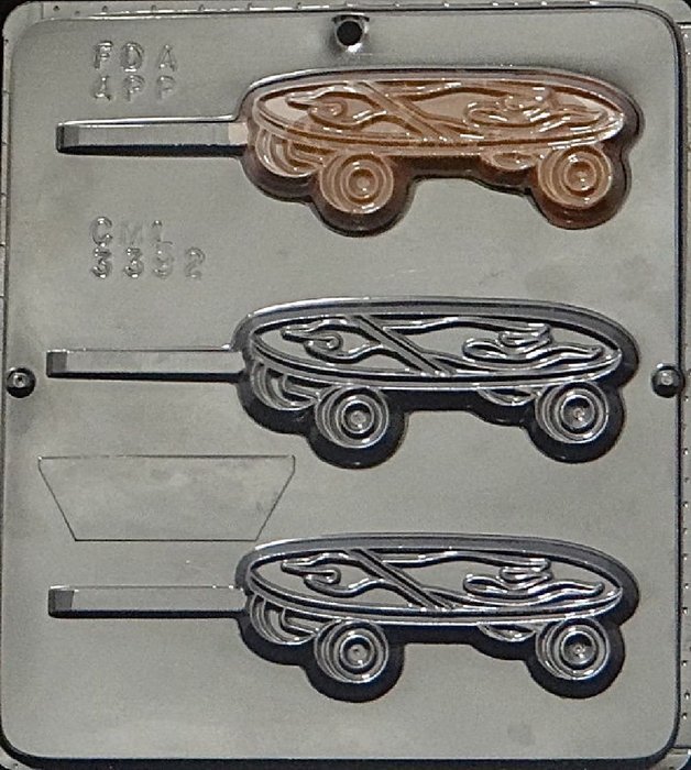 Skateboard Lollipop Chocolate Candy Mold 3392