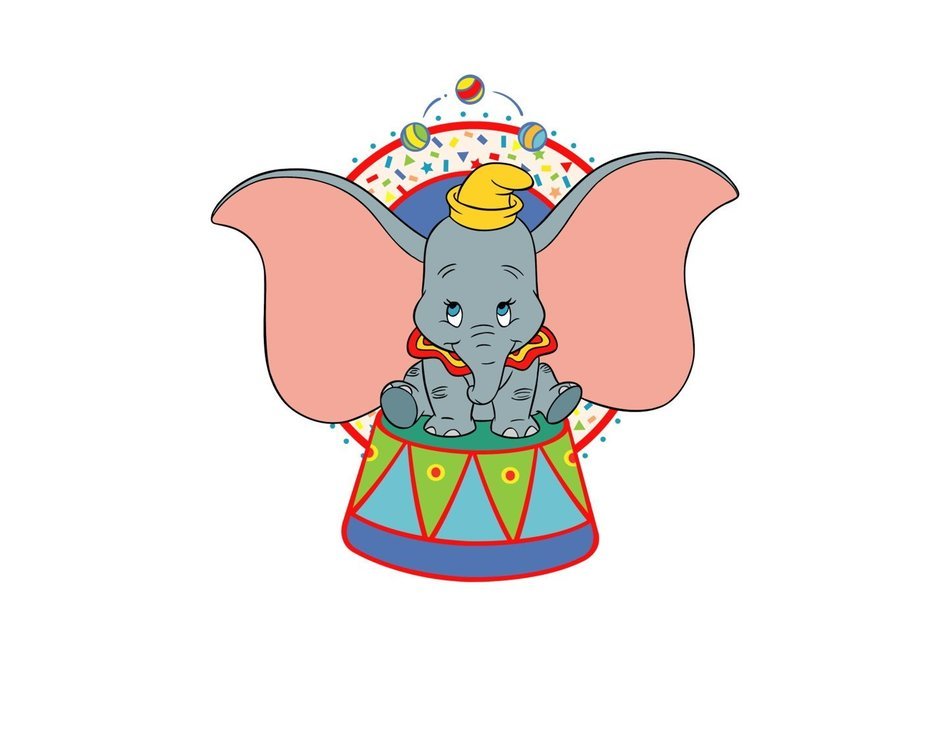 Dumbo Edible Image Photo Cake Topper Sheet Personalized Custom Customized Birthday - 1/4 Sheet - 78103 N2