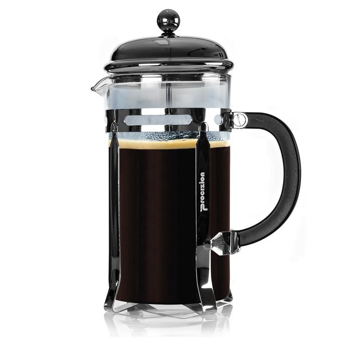 Procizion French Press Coffee, Espresso and Tea Maker 20 Oz Pot, Chrome, Includes 6 Filters N2
