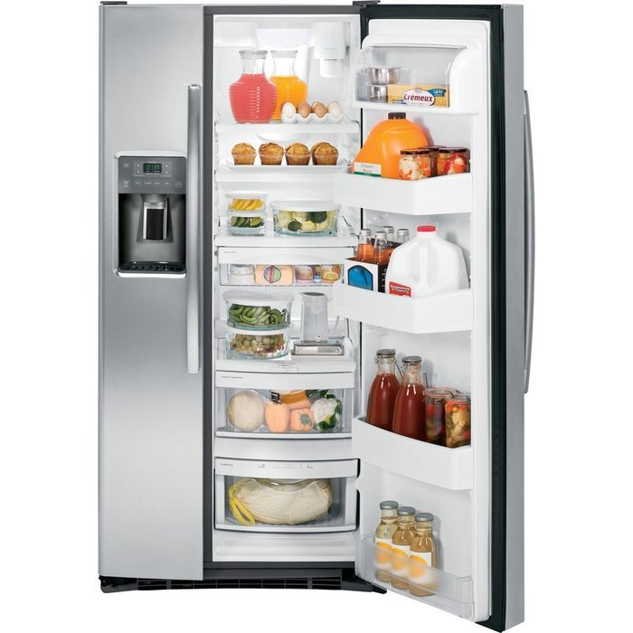 GE GSS23HSHSS 33" Side-By-Side Refrigerator with 22.5 cu. ft. Capacity in Stainless Steel