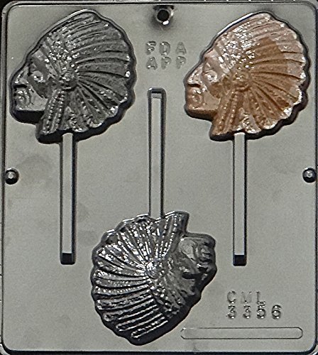 Indian Chief Lollipop Chocolate Candy Mold 3356