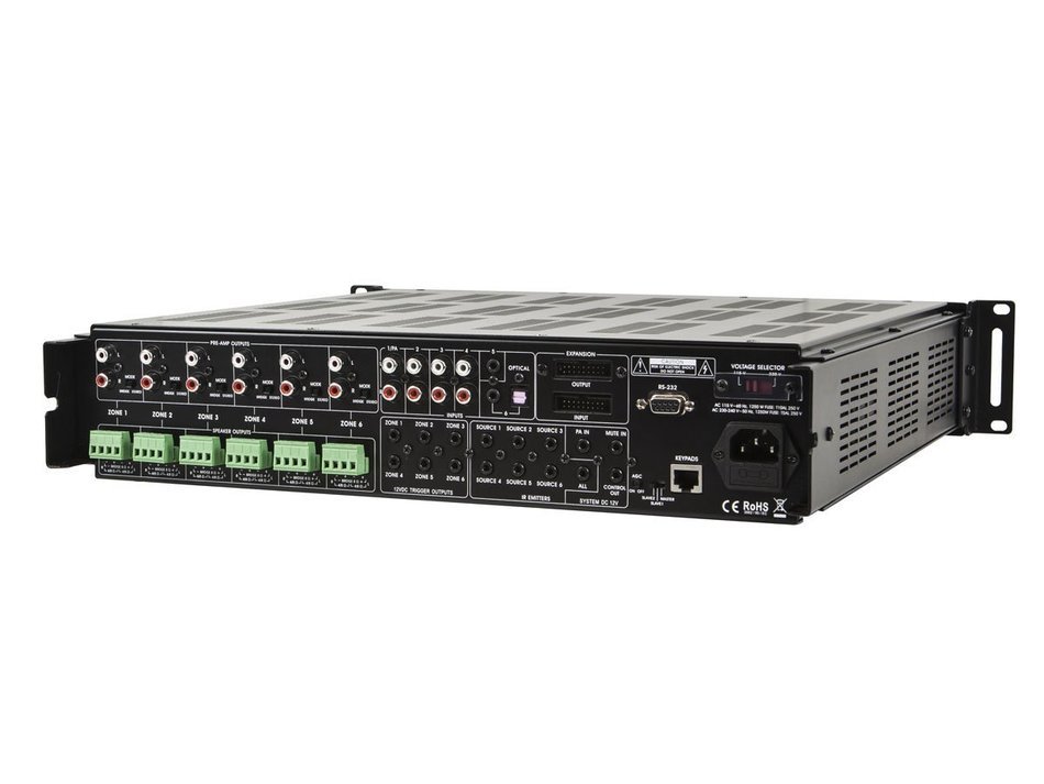 Monoprice 6 Zone Home Audio Multizone Controller and Amplifier Kit (110761) N5
