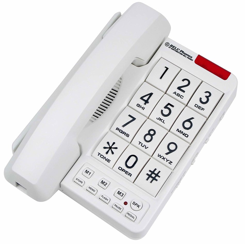 NORTHWESTERN BELL MB2060-1 Big Button Phone White / NWB-20600 /